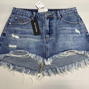 One Teaspoon “Junkyard” Low-Waist Denim Mini Skirt – Size 27 (NWT)